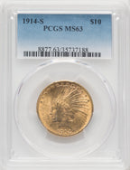 1914-S $10 Indian Eagle PCGS MS63