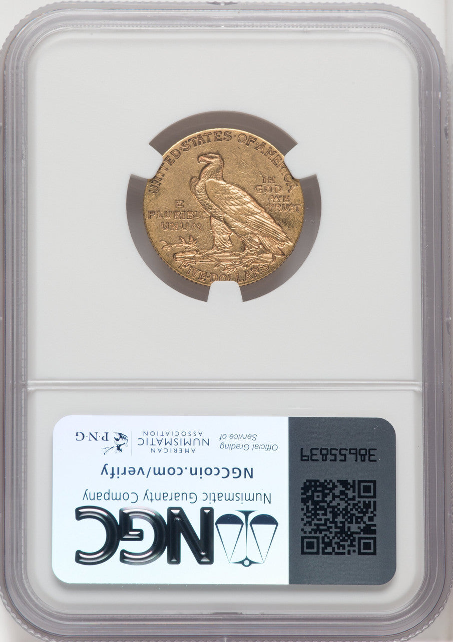 1908-S $5 Indian Half Eagle NGC AU50