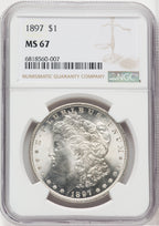 1897 $1 Morgan Dollar NGC MS67