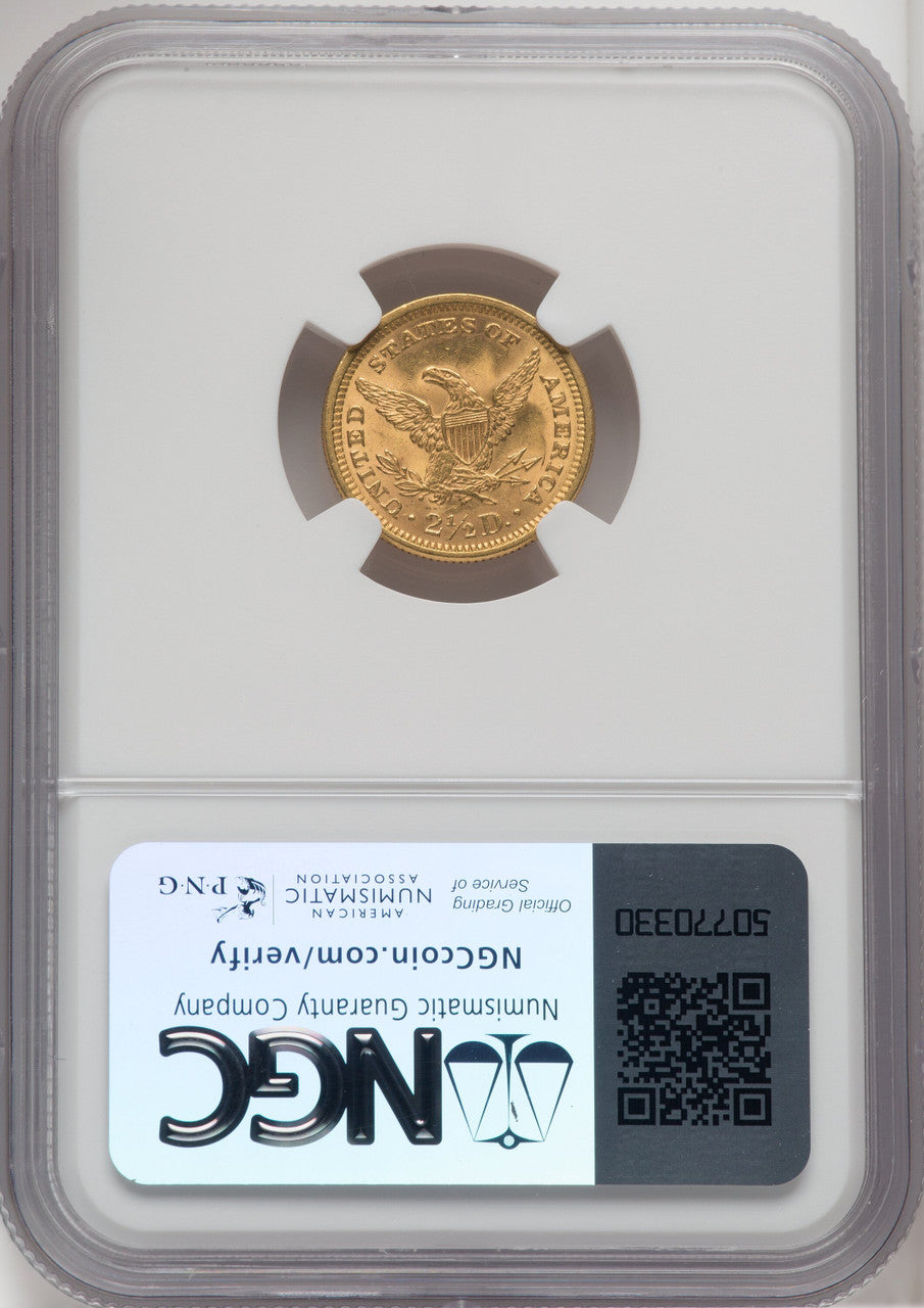 1873 $2.50 Closed 3 Liberty Quarter Eagle NGC MS64 (766416028)