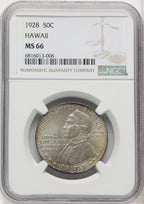 1928 50C Hawaiian Commemorative Silver NGC MS66