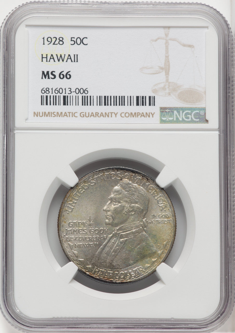 1928 50C Hawaiian Commemorative Silver NGC MS66
