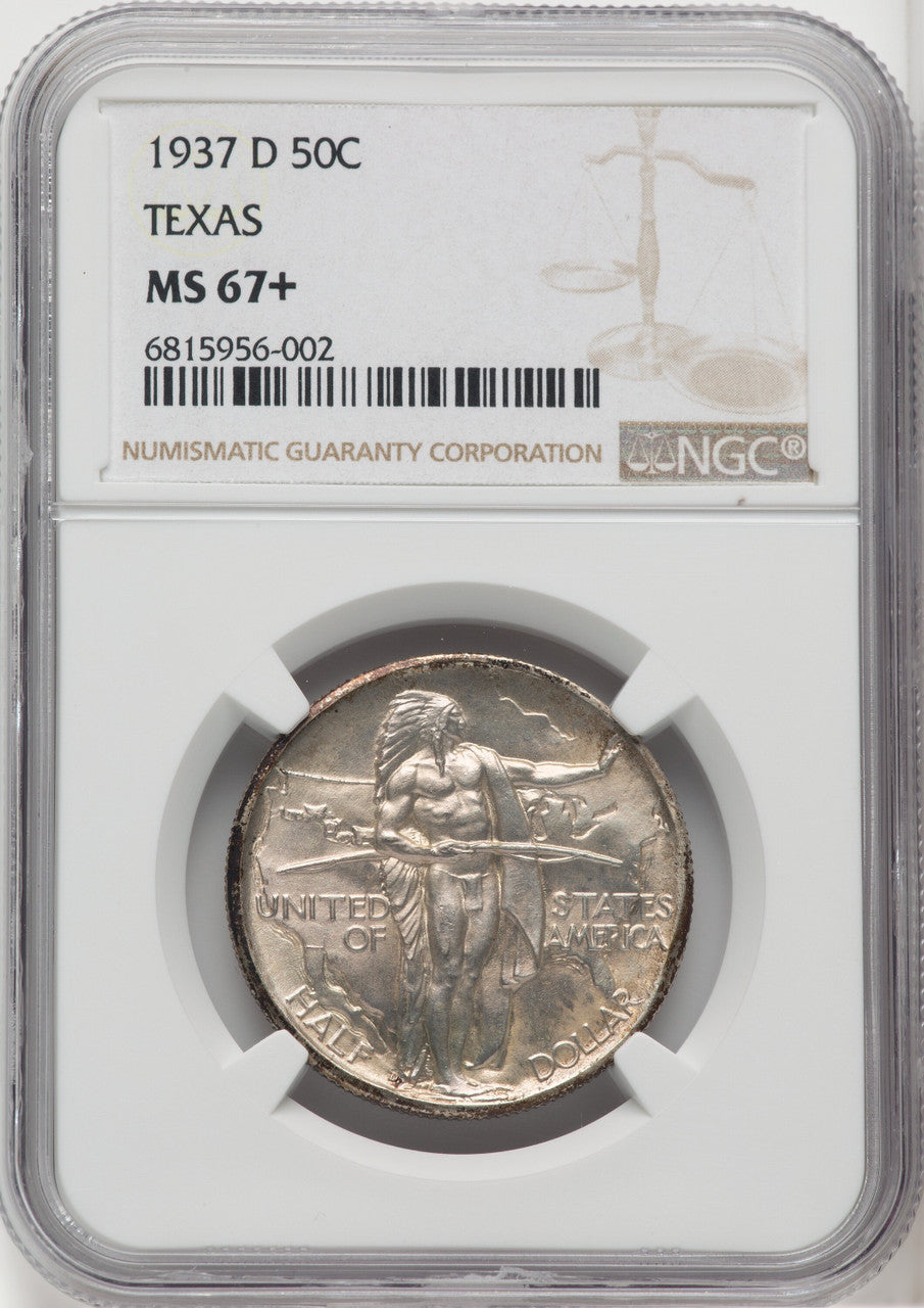 1937-D 50C Texas Commemorative Silver NGC MS67+ (766416040)