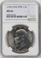 1976 $1 T1 Eisenhower Dollar NGC MS66 (506006027)