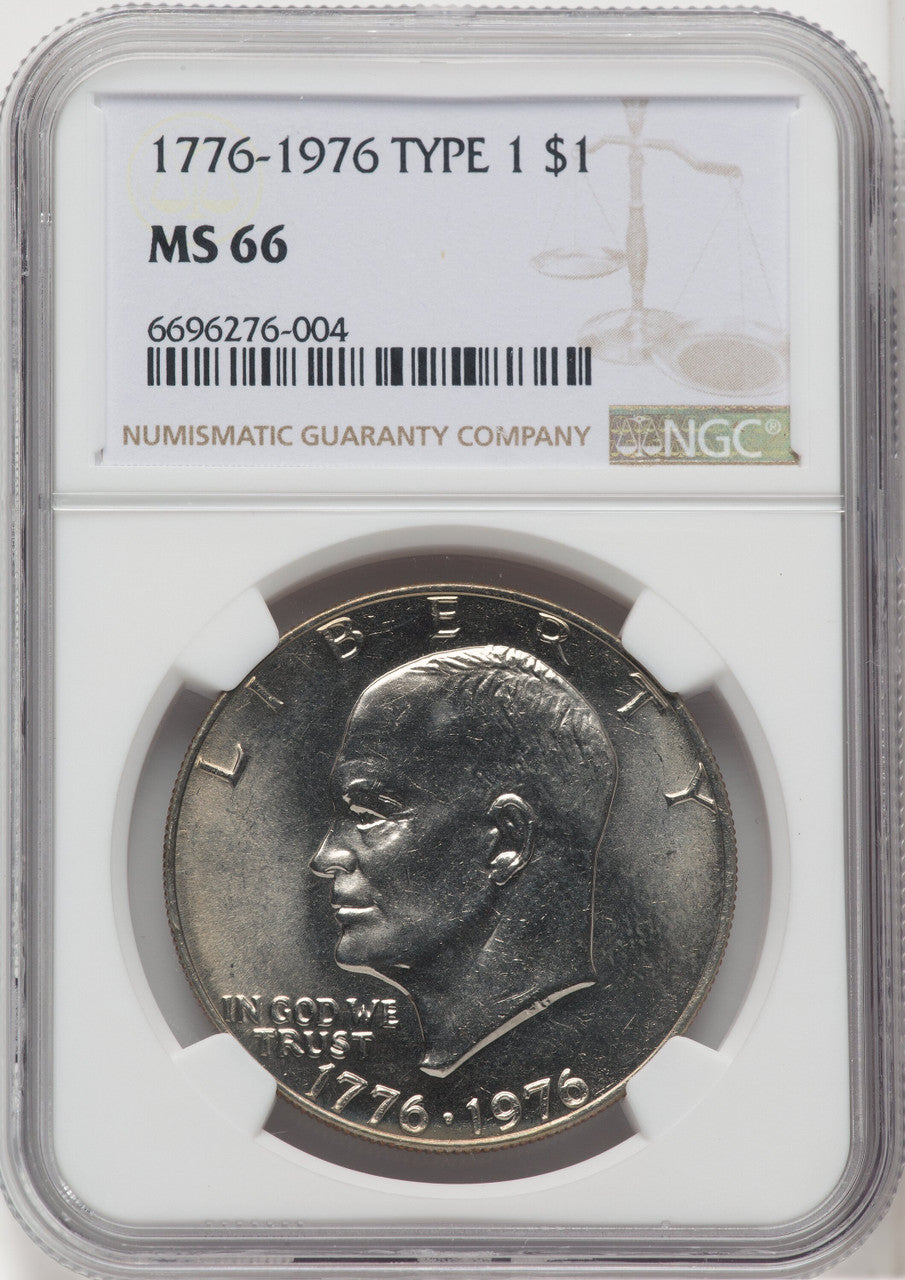 1976 $1 T1 Eisenhower Dollar NGC MS66 (506006027)