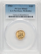 1903 G$1 MCKIN Commemorative Gold PCGS MS63