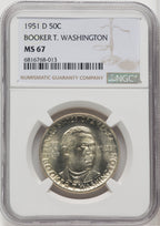 1951-D 50C Booker T. Washington Commemorative Silver NGC MS67 (518925076)