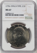 1976-D $1 Type Two Eisenhower Dollar NGC MS67