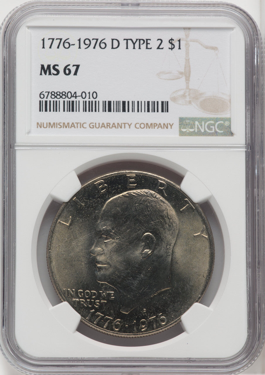 1976-D $1 Type Two Eisenhower Dollar NGC MS67