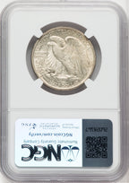 1917-D 50C REVERSE Walking Liberty Half Dollar NGC MS64