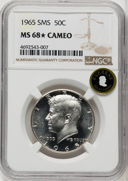1965 50C SMS CA SMS Kennedy Half Dollar NGC MS68