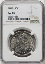 1818 50C Bust Half Dollar NGC AU55
