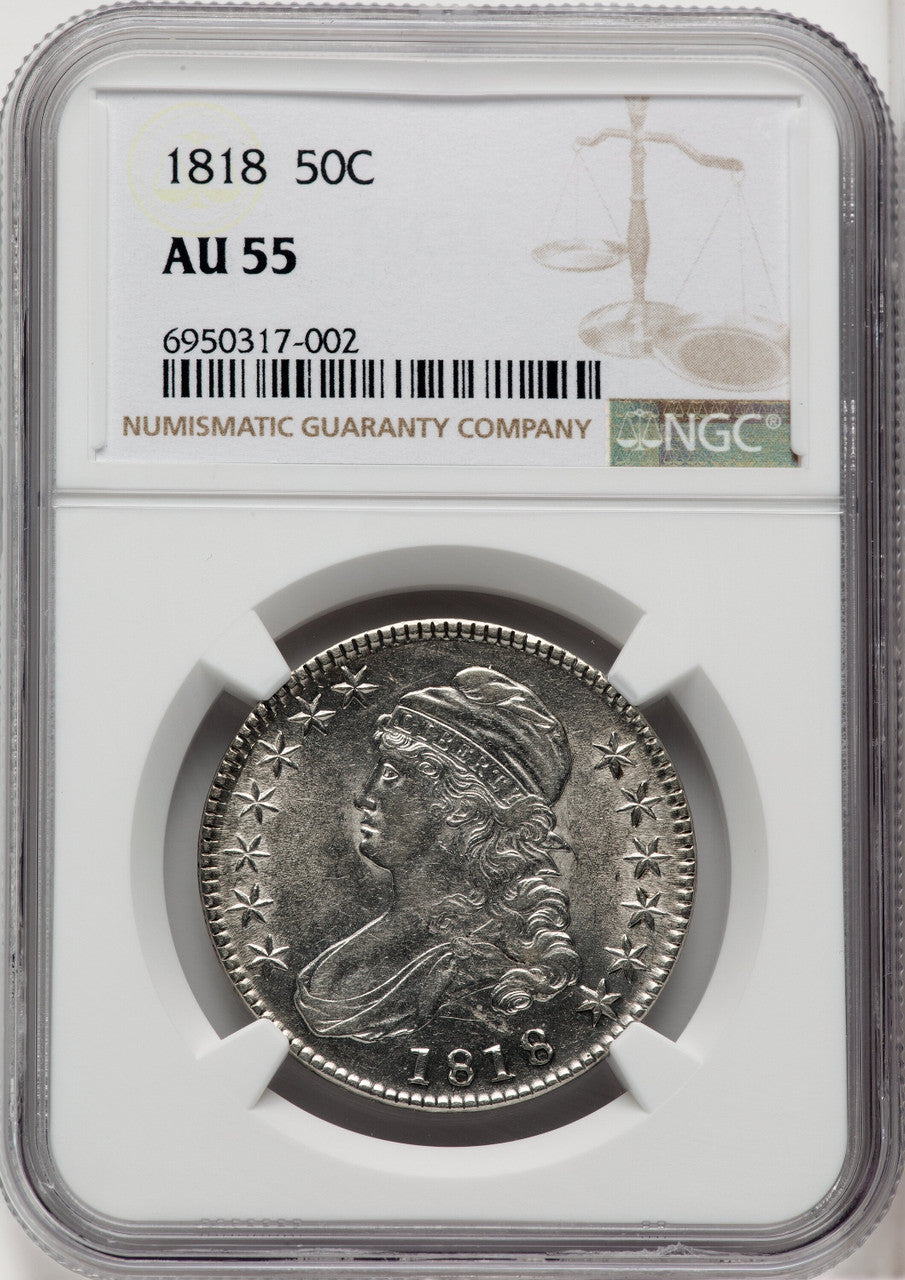 1818 50C Bust Half Dollar NGC AU55