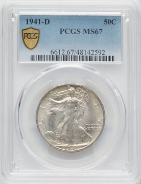 1941-D 50C Walking Liberty Half Dollar PCGS MS67