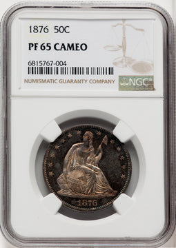 1876 50C CA Proof Seated Half Dollar NGC PR65