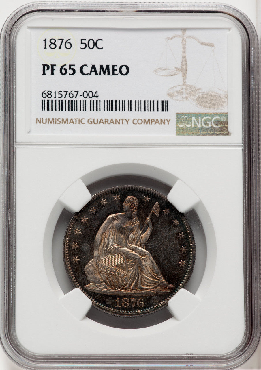 1876 50C CA Proof Seated Half Dollar NGC PR65