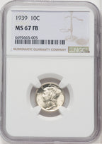 1939 10C FB Mercury Dime NGC MS67