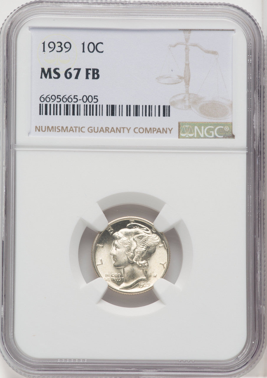 1939 10C FB Mercury Dime NGC MS67