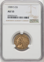 1909-S $5 Indian Half Eagle NGC AU53 (518925114)