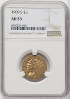 1909-S $5 Indian Half Eagle NGC AU53 (518925115)