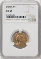 1909-S $5 Indian Half Eagle NGC AU53 (518925218)
