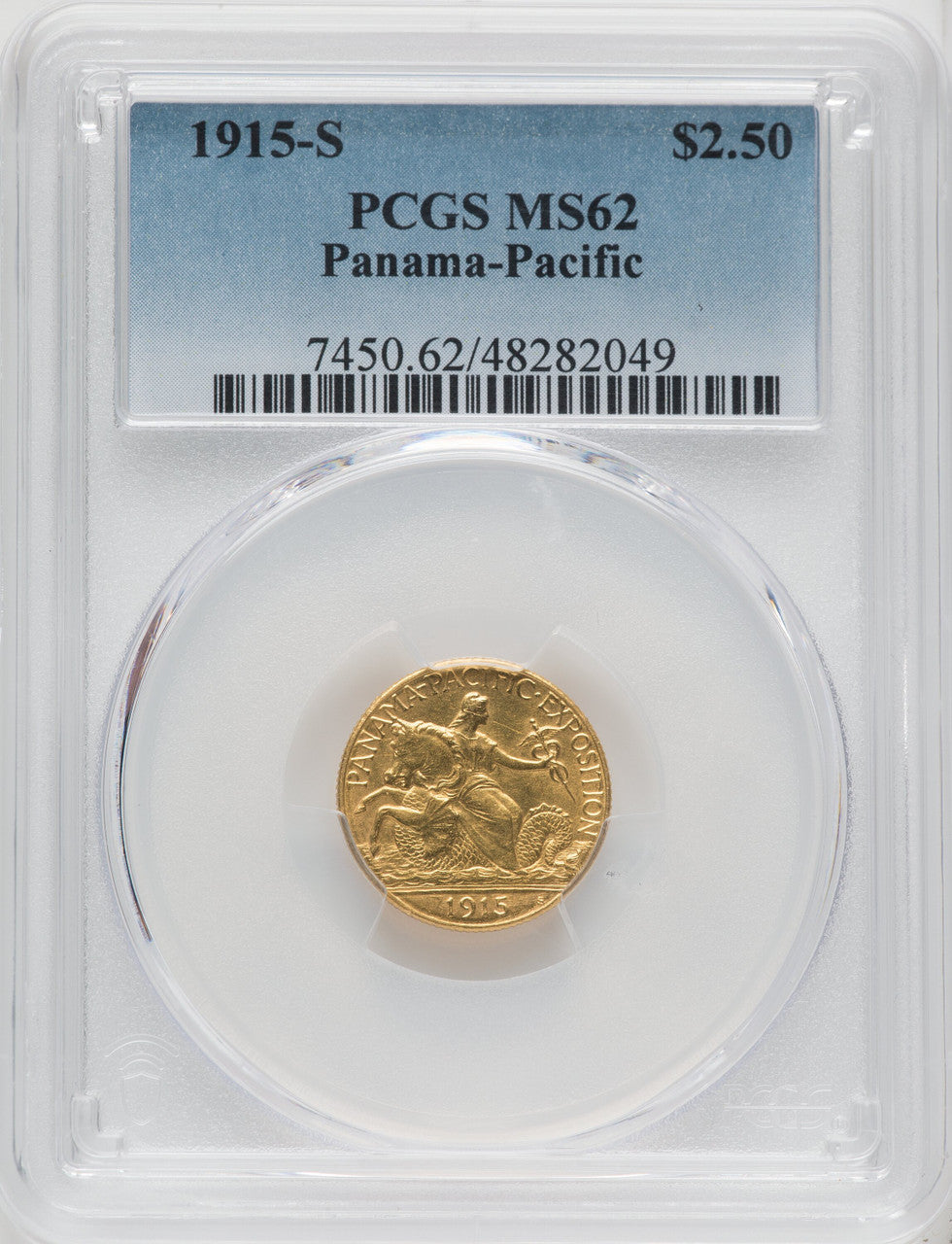 1915-S $2.50 Panama-Pacific Quarter Eagle Commemorative Gold PCGS MS62
