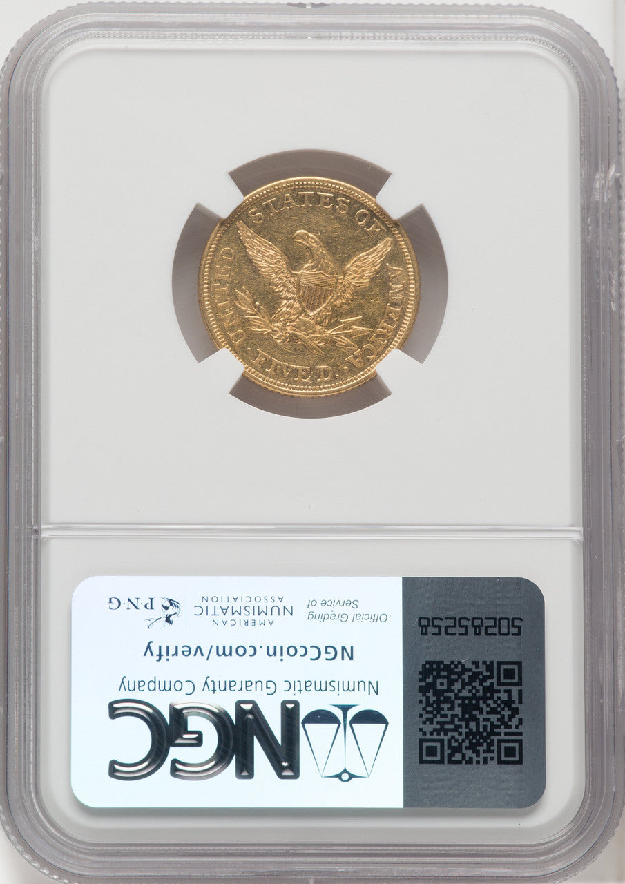 1859 $5 Liberty Half Eagle NGC AU55