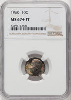 1960 10C FB Roosevelt Dime NGC MS67+