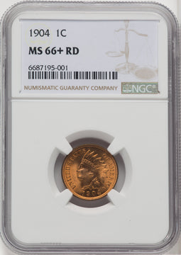 1904 1C RD Indian Cent NGC MS66+