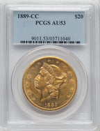 1889-CC $20 Liberty Double Eagle PCGS AU53