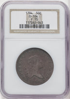 1794 50C O-104 Early Half Dollar NGC 15