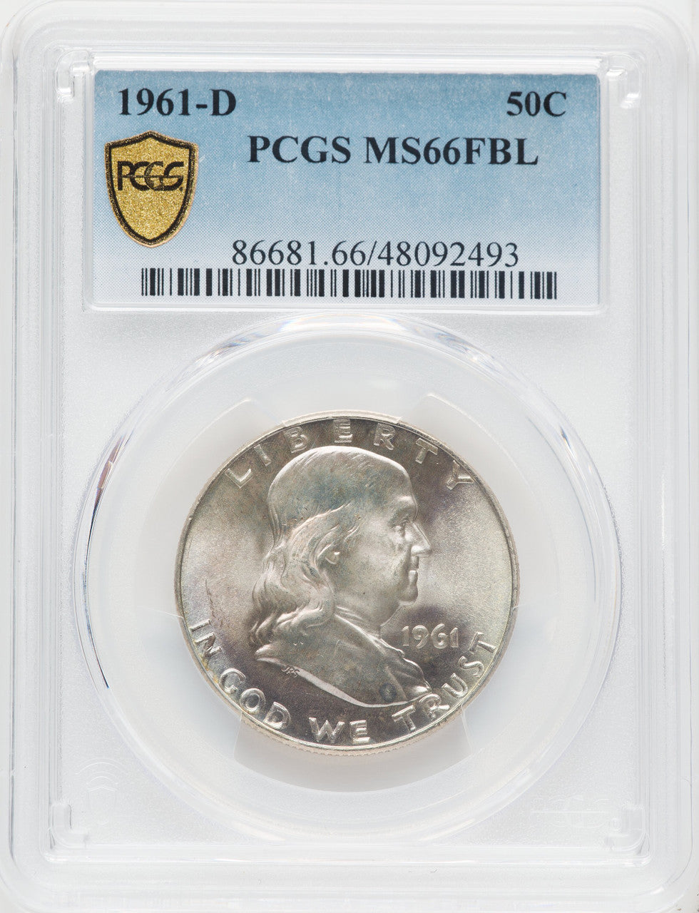 1961-D 50C FL Franklin Half Dollar PCGS MS66
