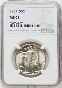 1937 50C Walking Liberty Half Dollar NGC MS67