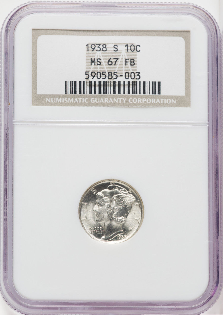 1938-S 10C FB Mercury Dime NGC MS67 (506002029)