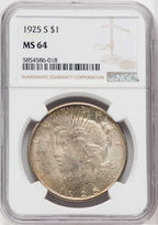 1925-S $1 Peace Dollar NGC MS64 (506001012)