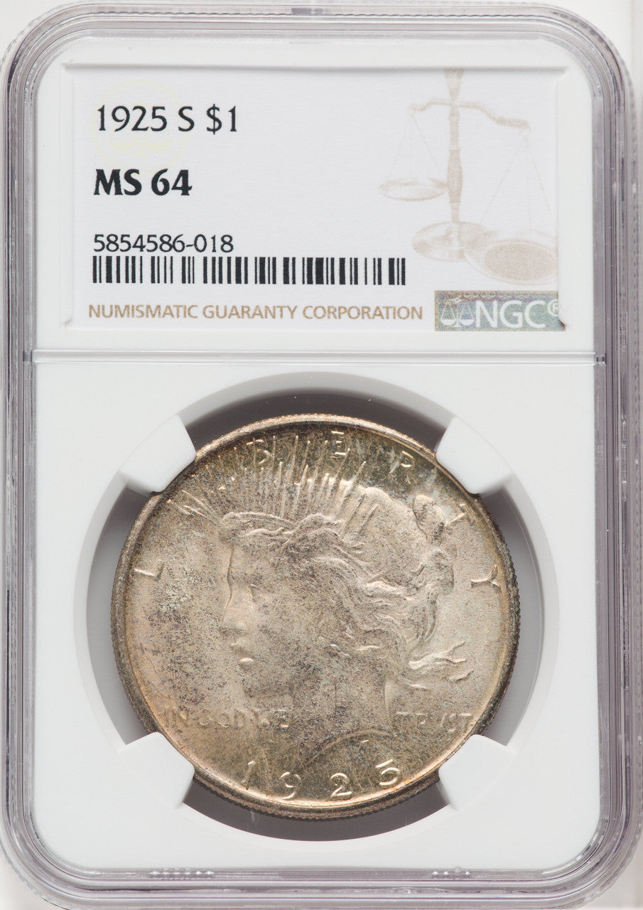 1925-S $1 Peace Dollar NGC MS64 (506001012)