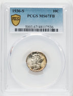 1936-S 10C FB Mercury Dime PCGS MS67