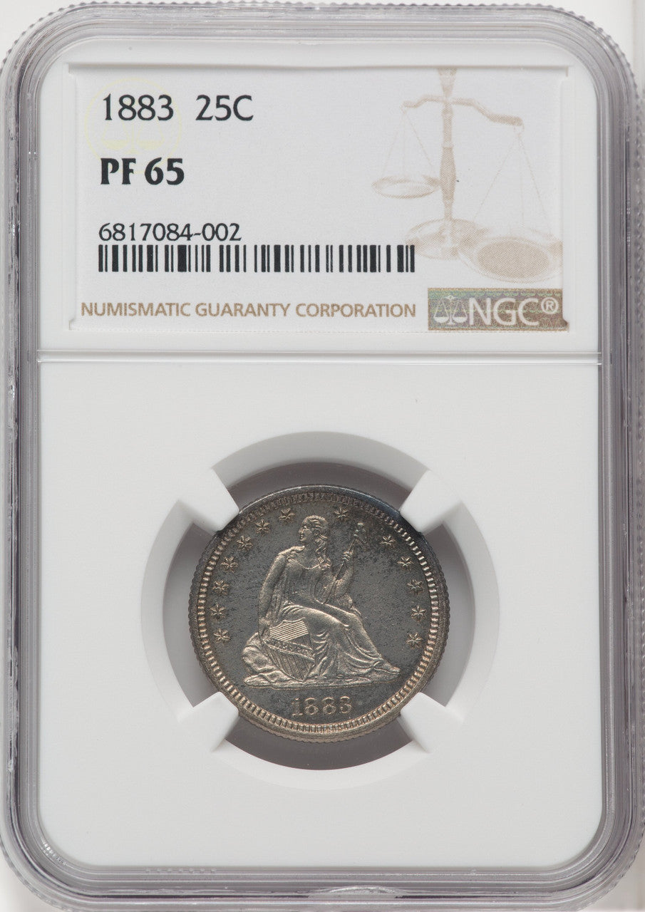 1883 25C Proof Seated Quarter NGC PR65