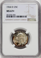 1964-D 25C Washington Quarter NGC MS67+
