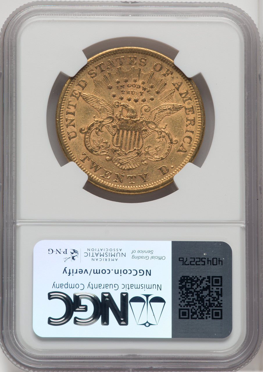 1867-S $20 Liberty Double Eagle NGC AU58