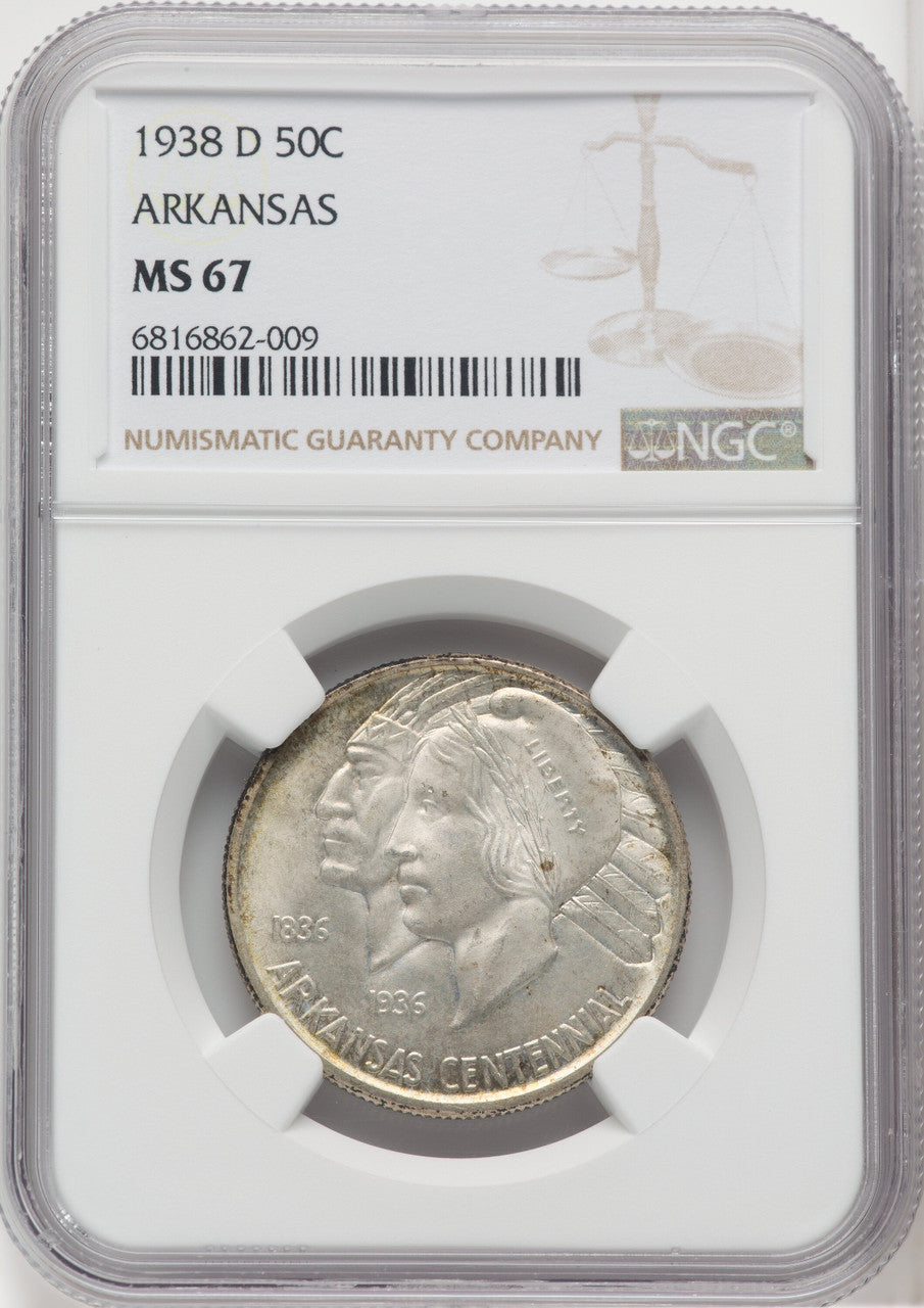 1938-D 50C Arkansas Commemorative Silver NGC MS67
