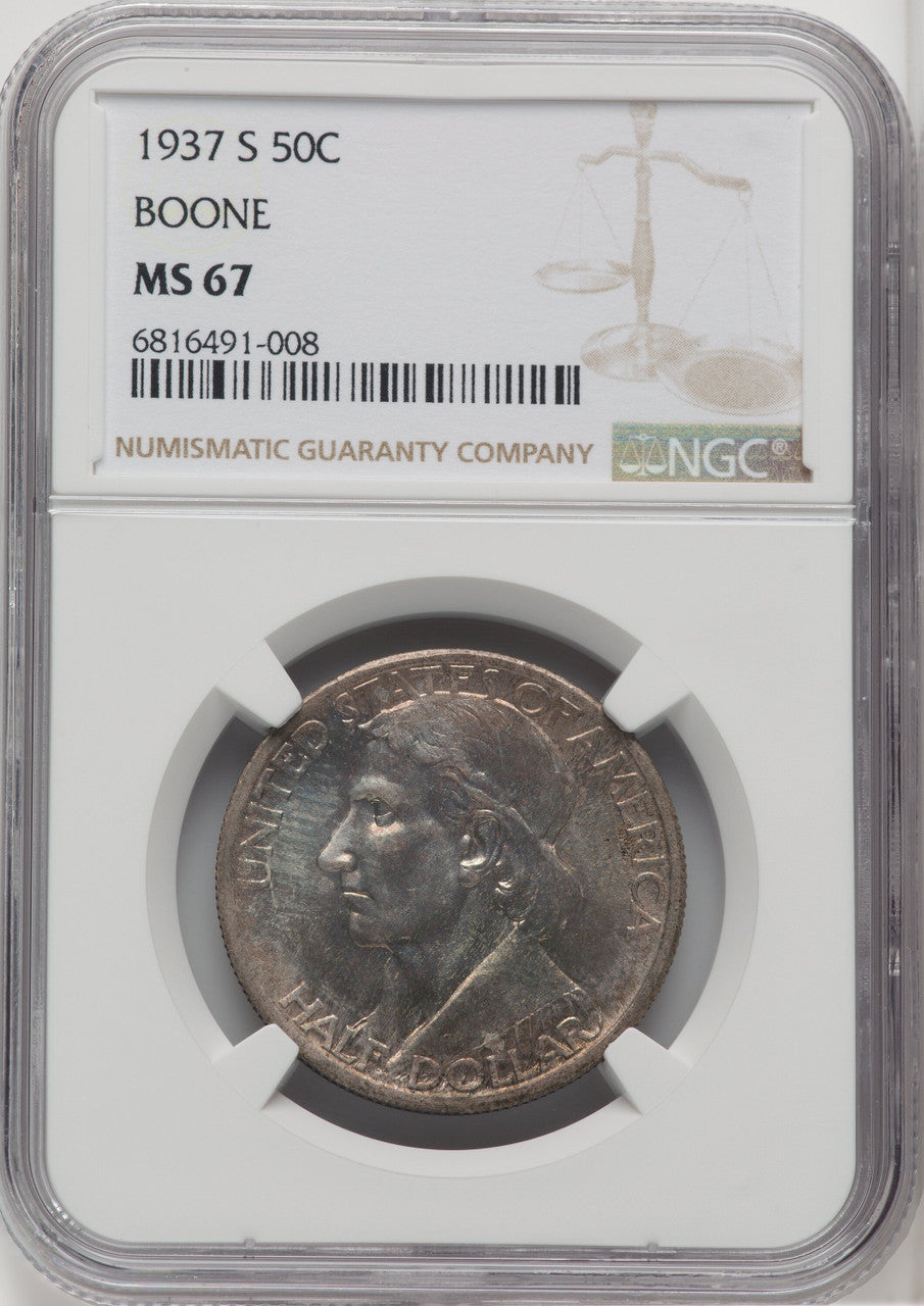 1937-S 50C Boone Commemorative Silver NGC MS67 (518925067)