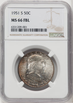 1951-S 50C FL Franklin Half Dollar NGC MS66 (518925028)