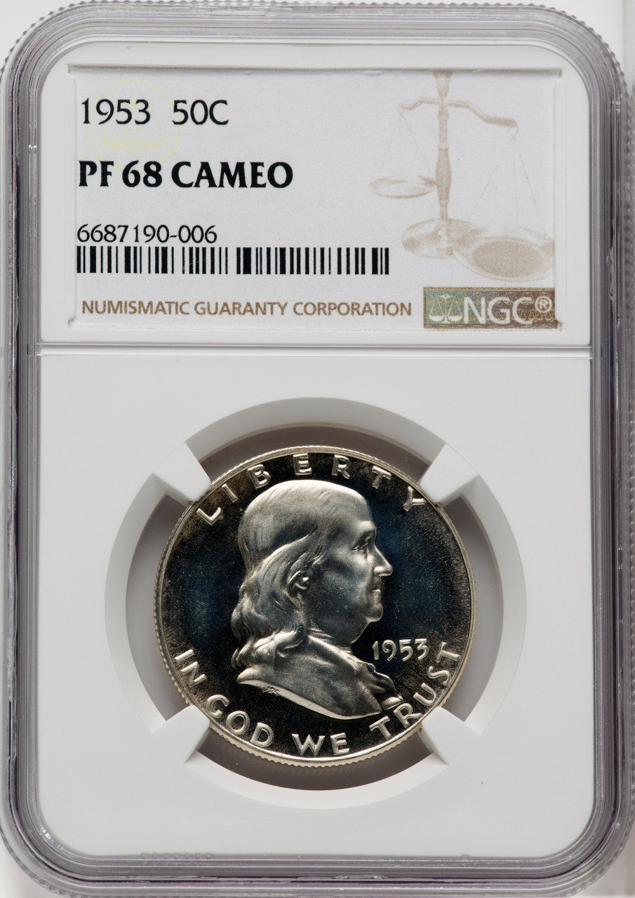 1953 50C CA Proof Franklin Half Dollar NGC PR68