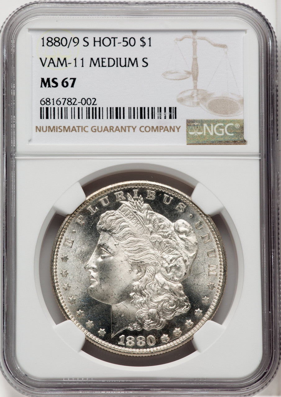 1880/9-S $1 VAM-11 Morgan Dollar NGC MS67