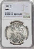 1887 $1 Morgan Dollar NGC MS67 (518925036)