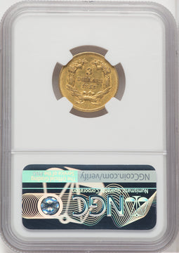 1855 $3 Three Dollar Gold Pieces NGC AU55