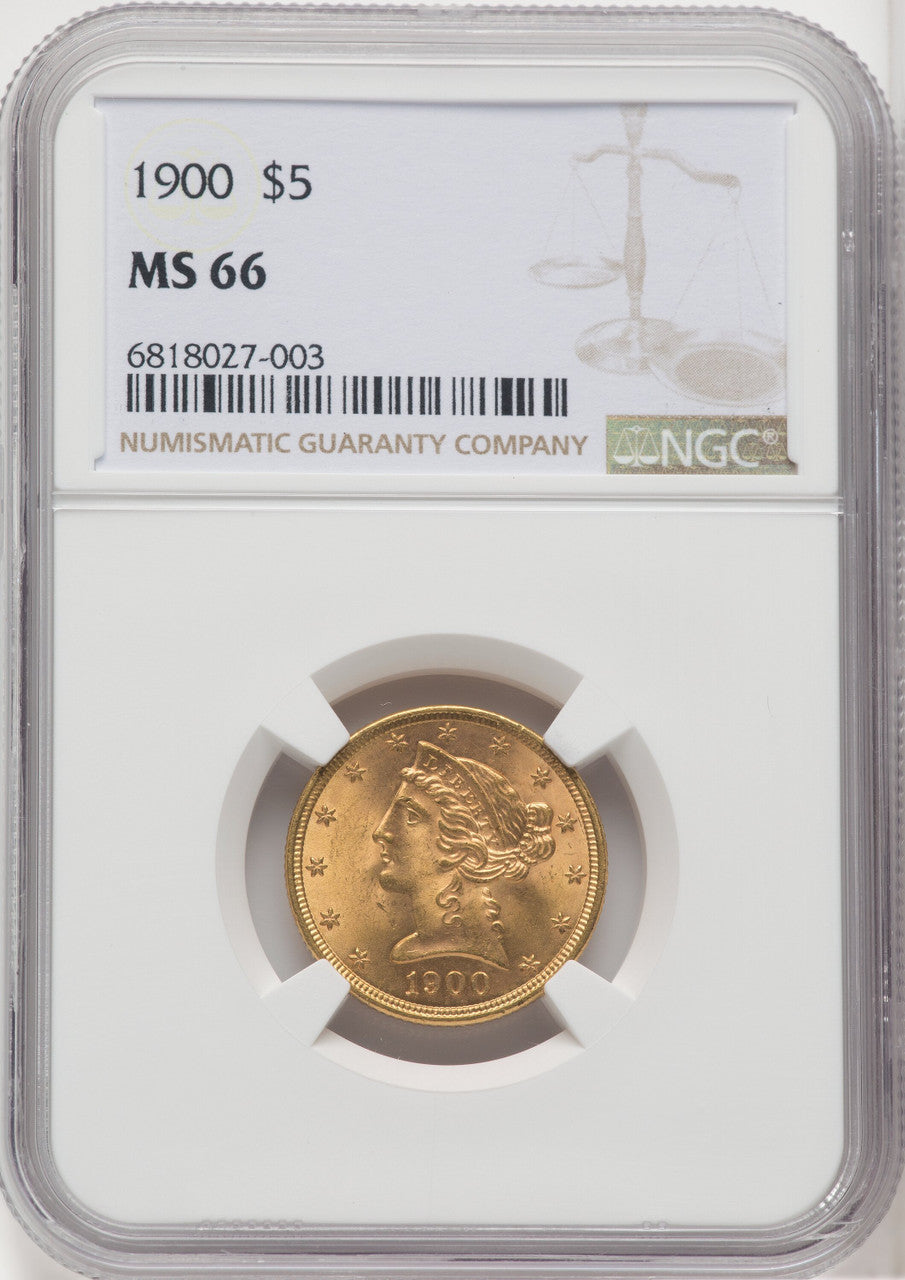 1900 $5 Liberty Half Eagle NGC MS66