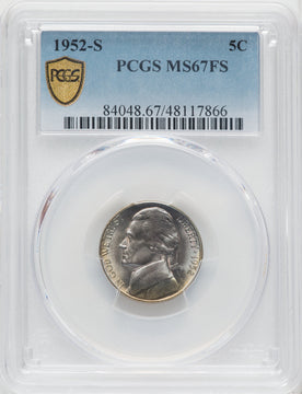1952-S 5C FS Jefferson Nickel PCGS MS67