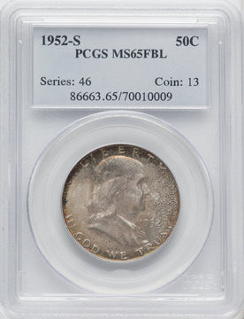 1952-S 50C FL Franklin Half Dollar PCGS MS65